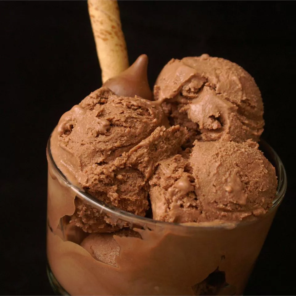 chocolate ice cream in a dish