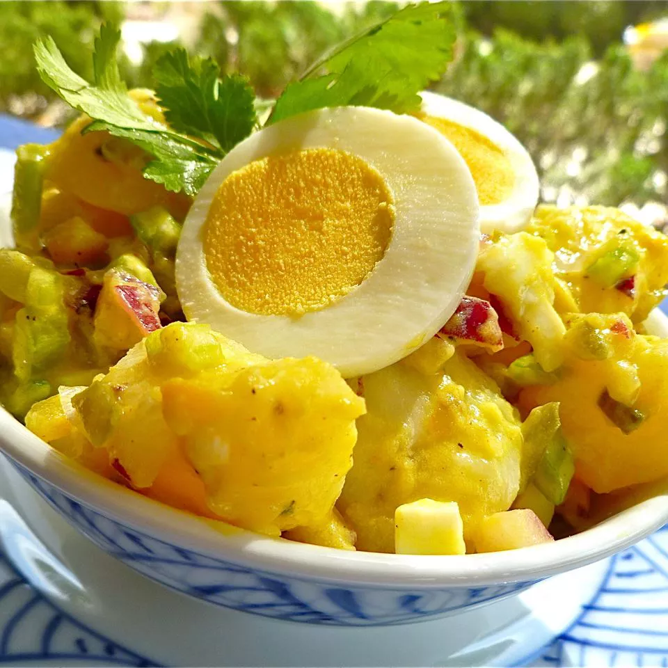 potato salad with eggs in a bowl