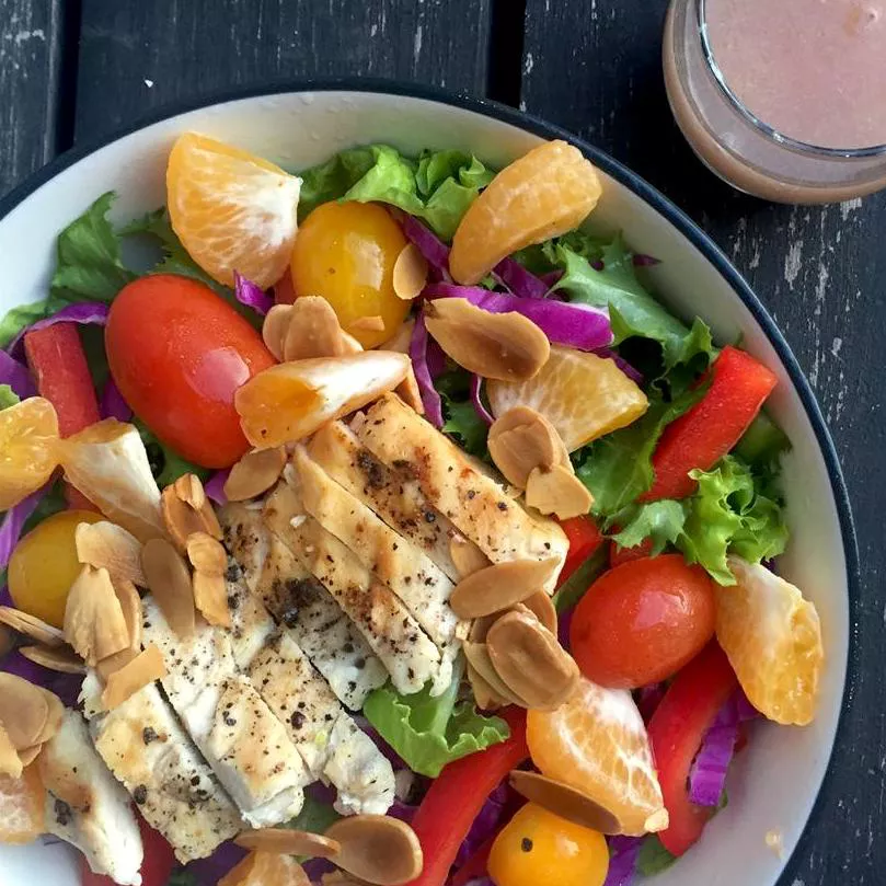 Grilled Chicken Salad with Seasonal Fruit